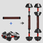 5-44lbs Adjustable Dumbbell To Barbell Set