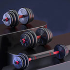 5-44lbs Adjustable Dumbbell To Barbell Set
