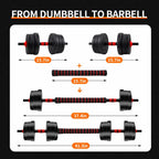 5-44lbs Adjustable Dumbbell To Barbell Set