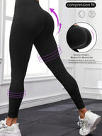 4PCS Women's High-Waisted Compression Pants Pockets