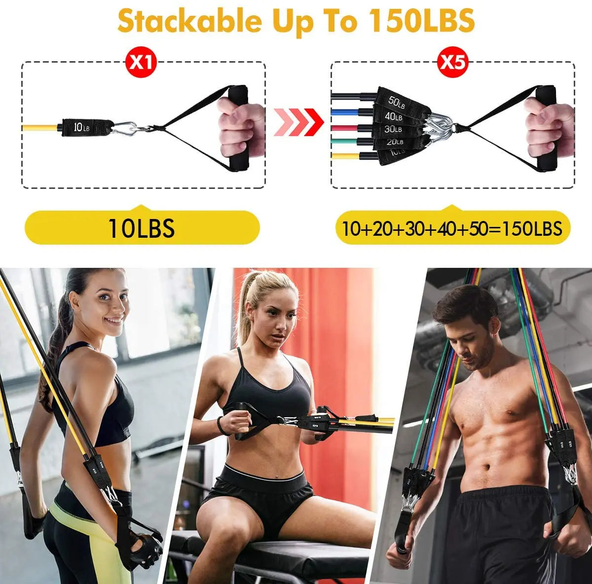 300LBS Fitness Resistance Bands