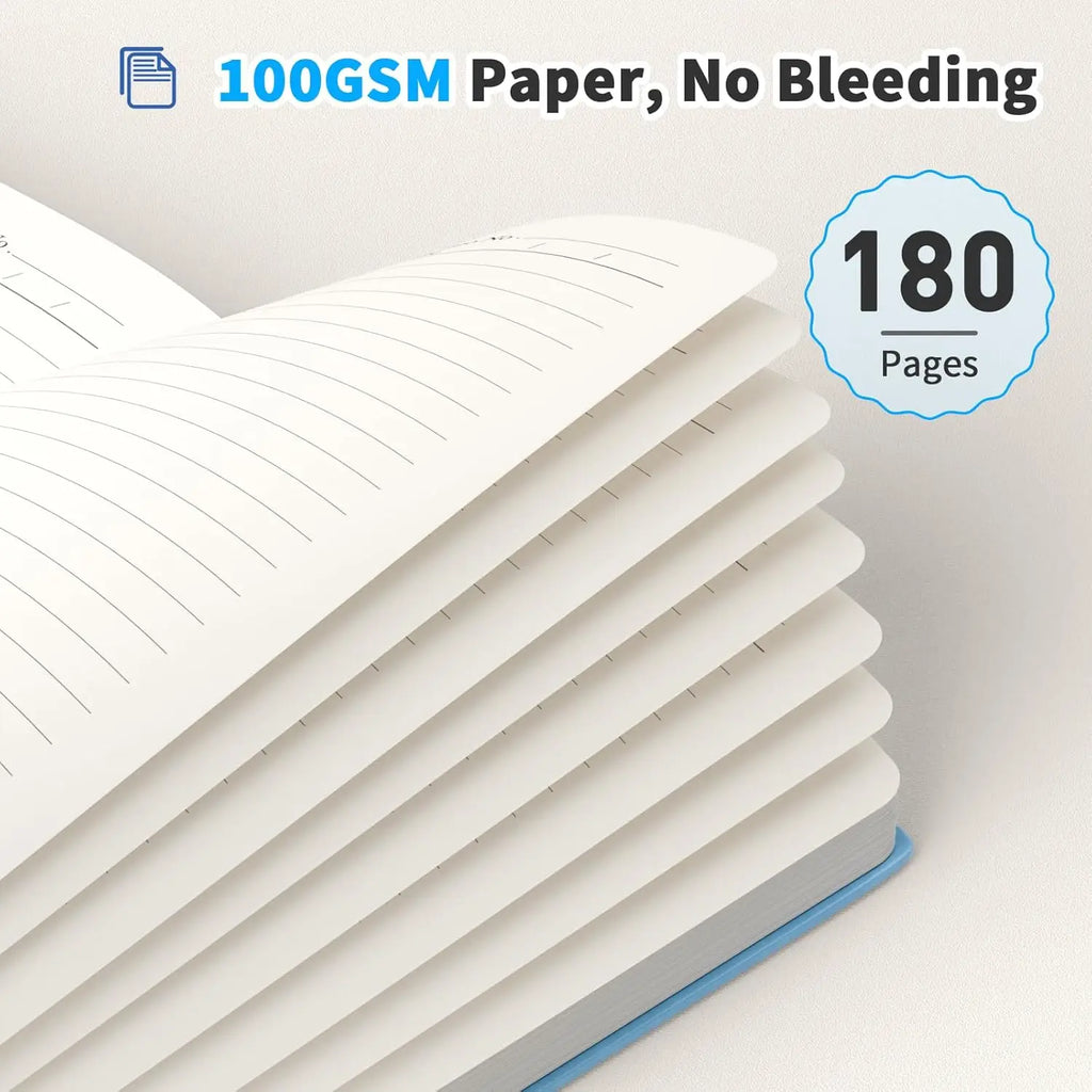 4-Pack A5 Lined Journal Notebook, 180 Pages