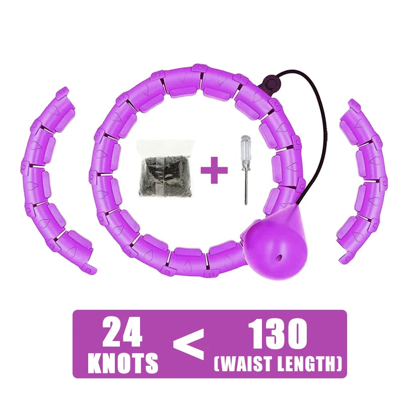Weighted Fitness Hoop Adjustable With Detachable Knots