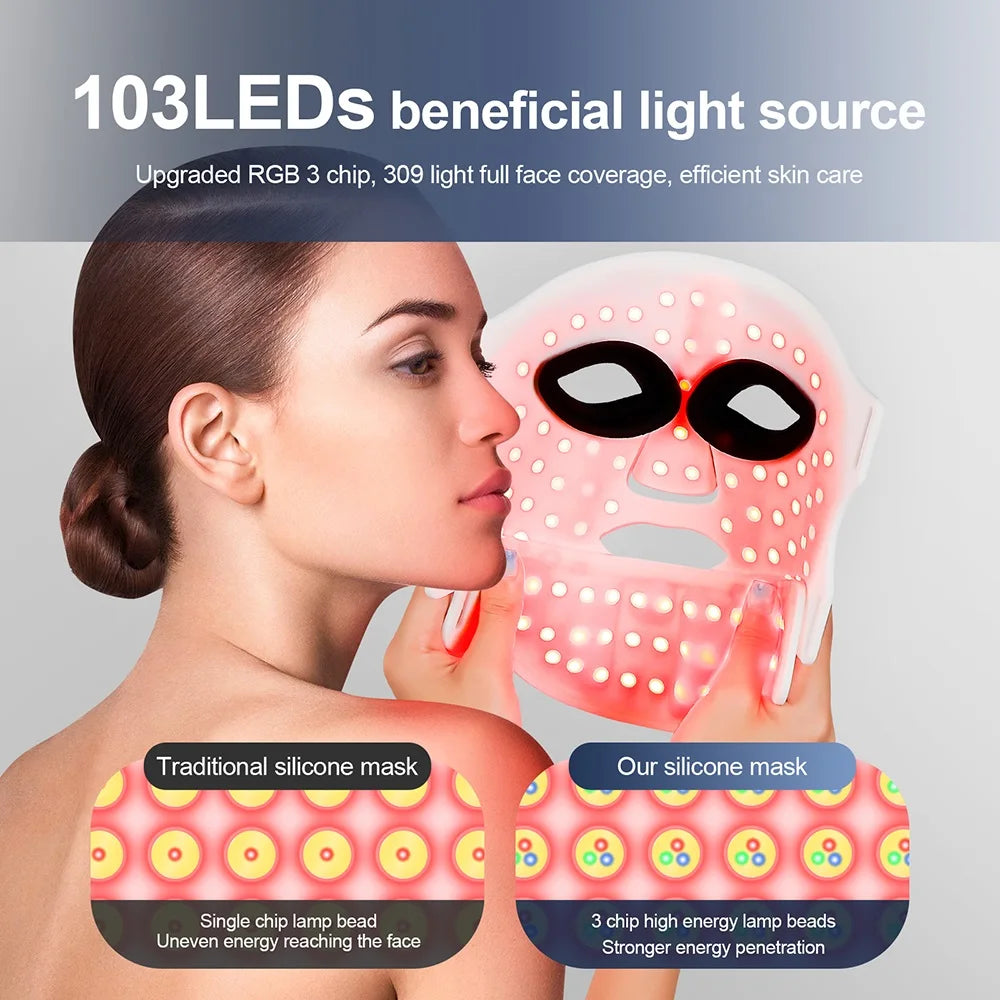 LED Face Mask With Neck 7 Colors
