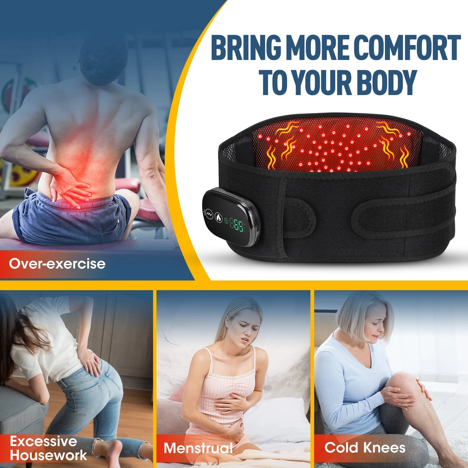 Cordless Heated Waist Massager With Vibration