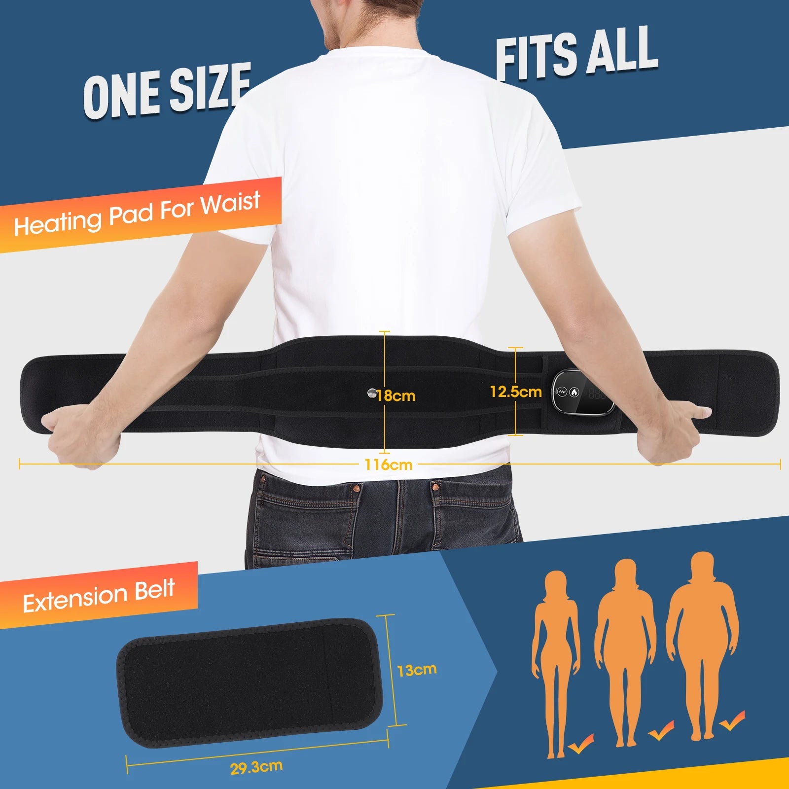 Cordless Heated Waist Massager With Vibration