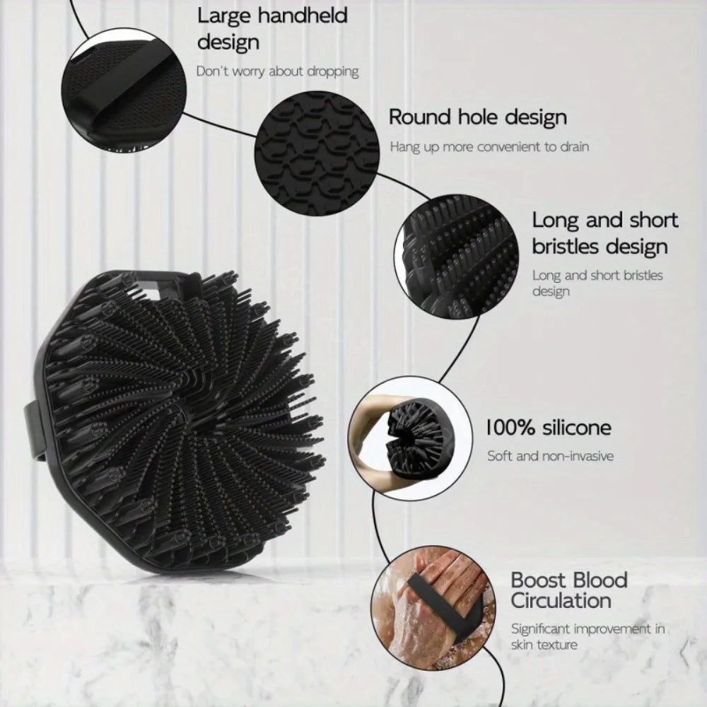 Soft Silicone Shower Bath Sponge With Handle