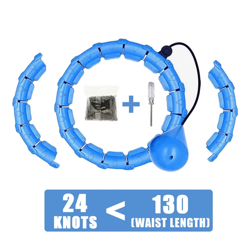 Weighted Fitness Hoop Adjustable With Detachable Knots