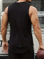 Men's Black Sleeveless Tank Top Distressed Skull