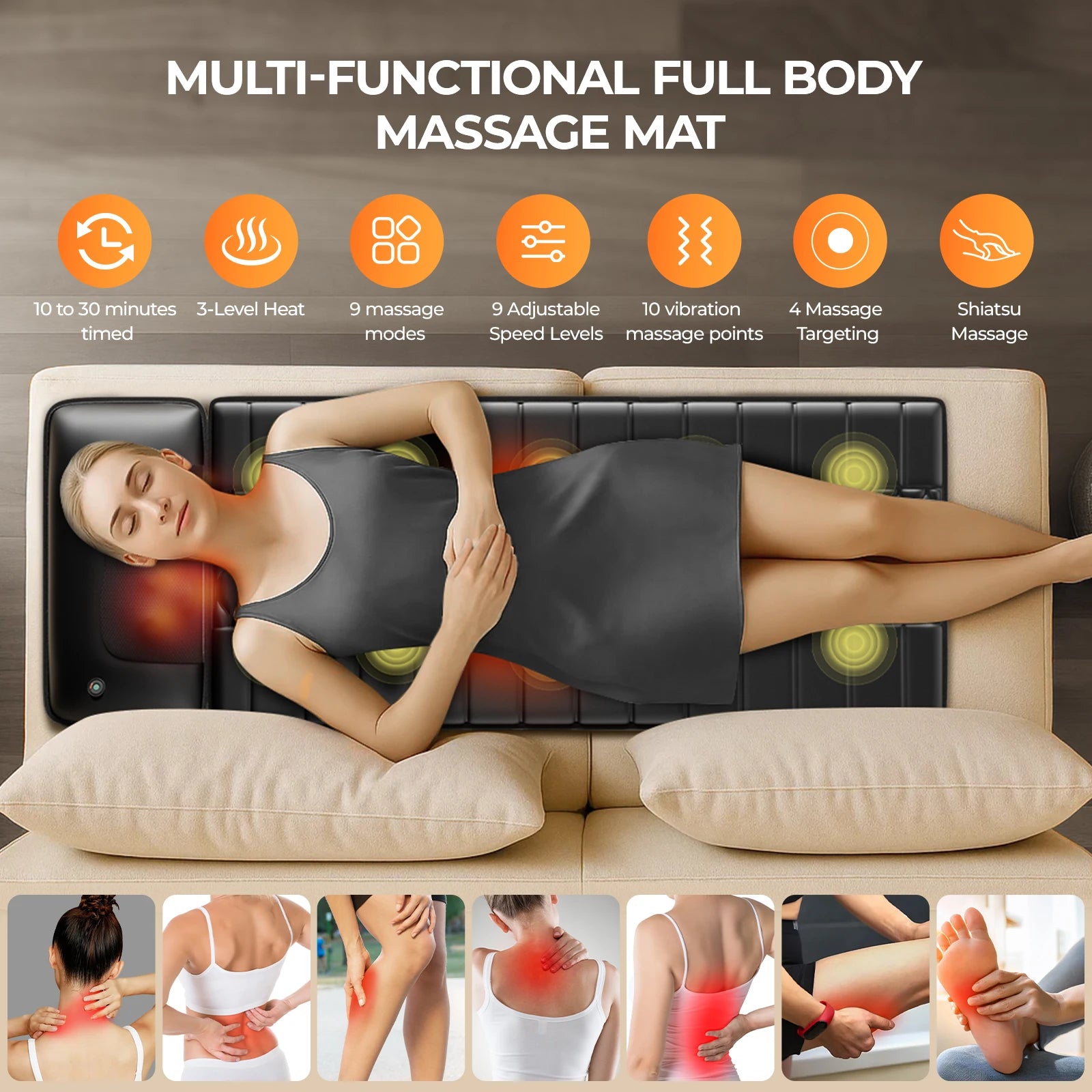 Shiatsu Full Body Heat Massage Mat
