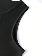 Men's Black Sleeveless Tank Graphic Horn Design
