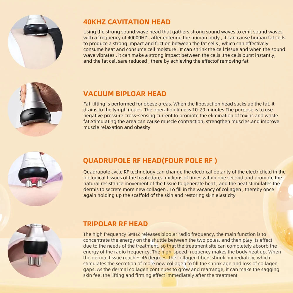 4 in 1 Cavitation Machine 40k Ultrasonic