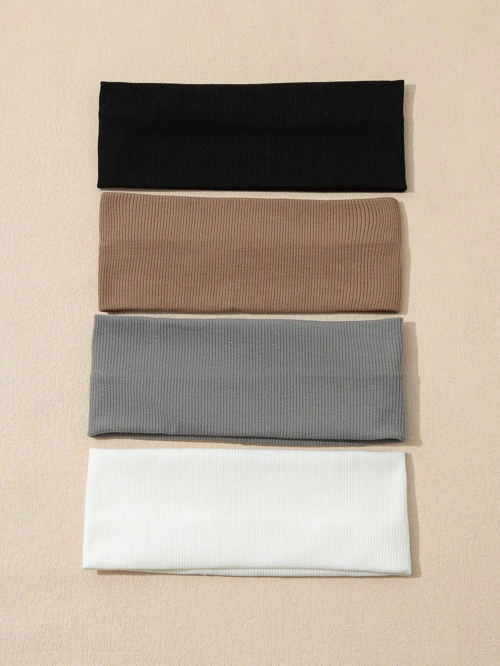 4PC Women Solid Color Elastic Headbands