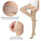 Thigh High 20-32 mmHg Compression Toeless Socks