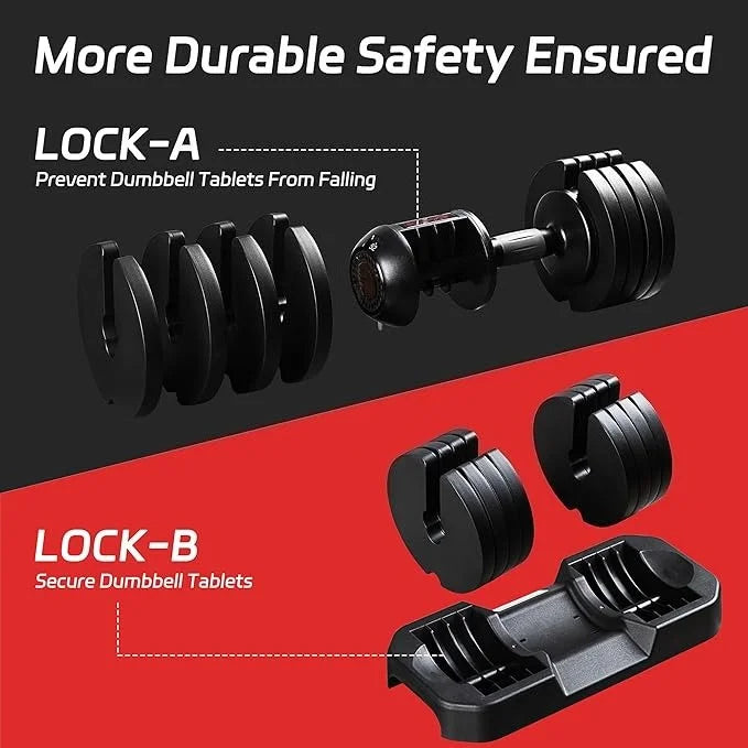 Adjustable Dumbbells Set Of 2 52 lbs