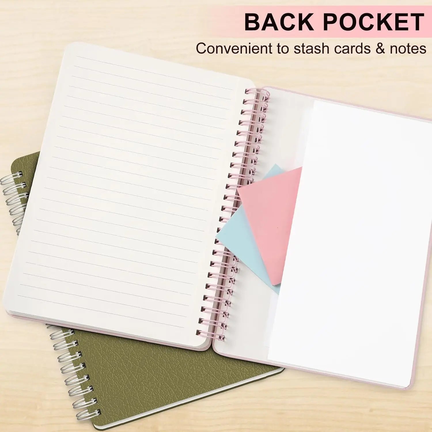 Pink Lined Spiral Notebook, 160 Pages