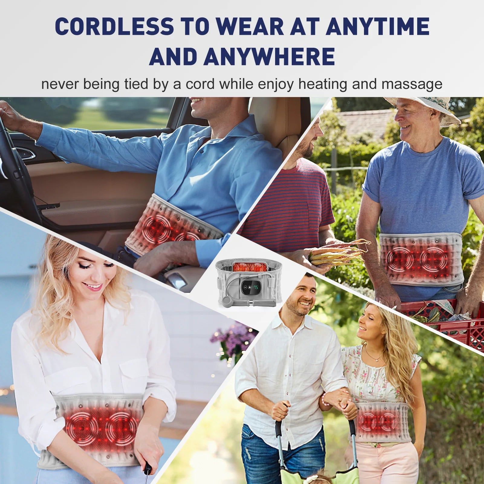 Cordless Heated Waist Massager With Vibration