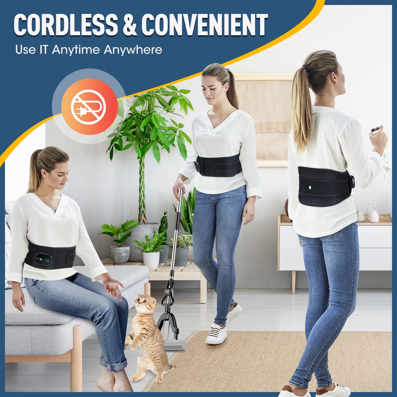 Cordless Heated Waist Massager With Vibration