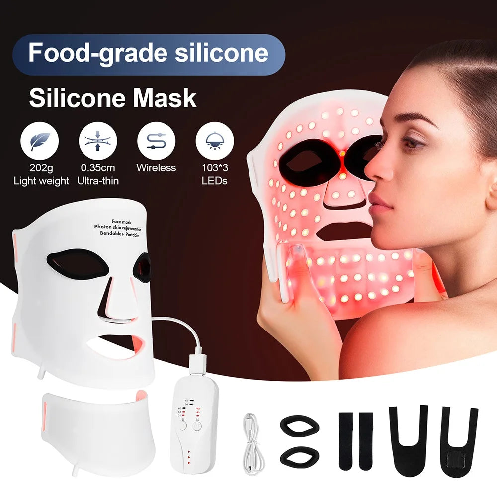 LED Face Mask With Neck 7 Colors