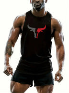 Men's Black Sleeveless Tank Graphic Horn Design