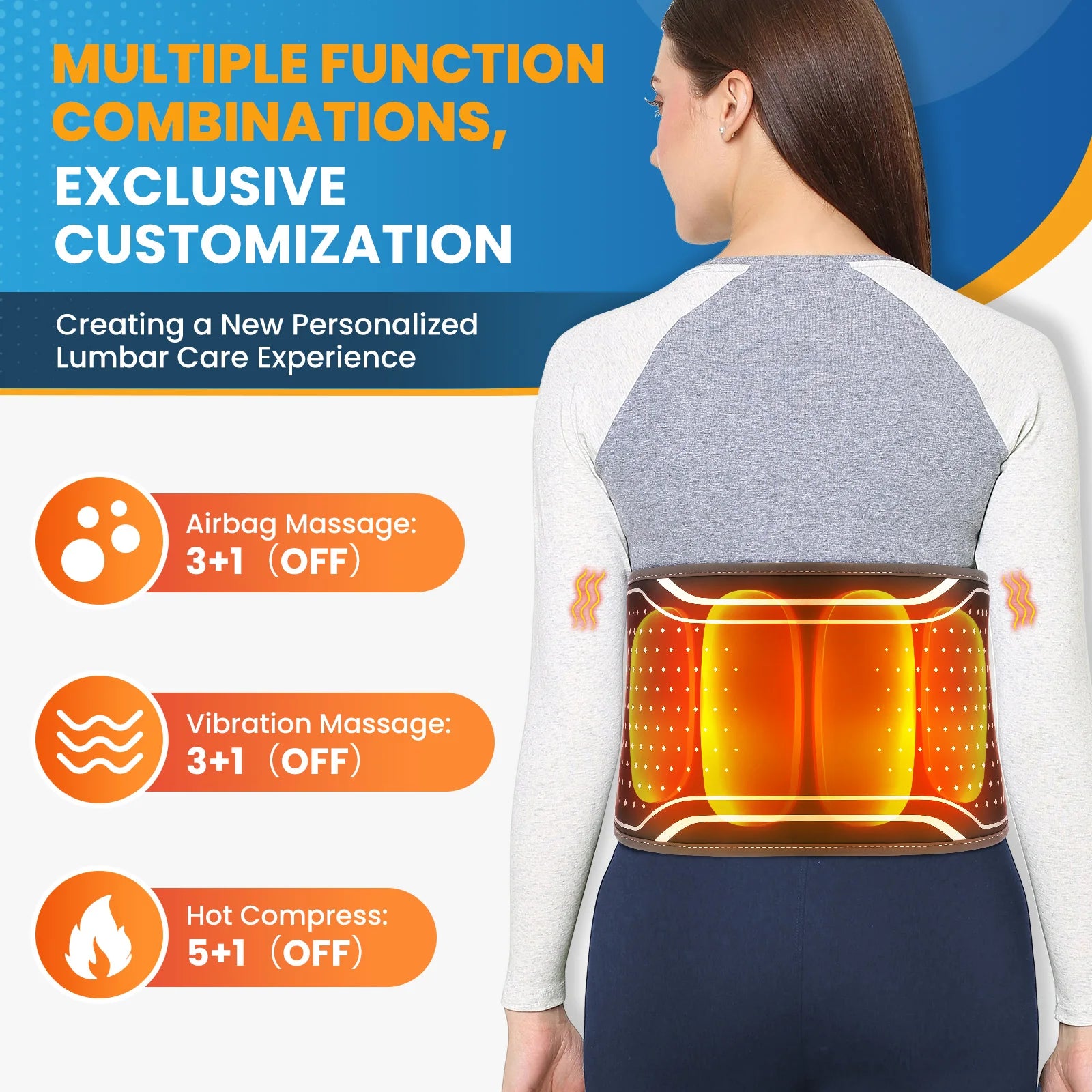 Cordless Heated Waist Massager With Vibration