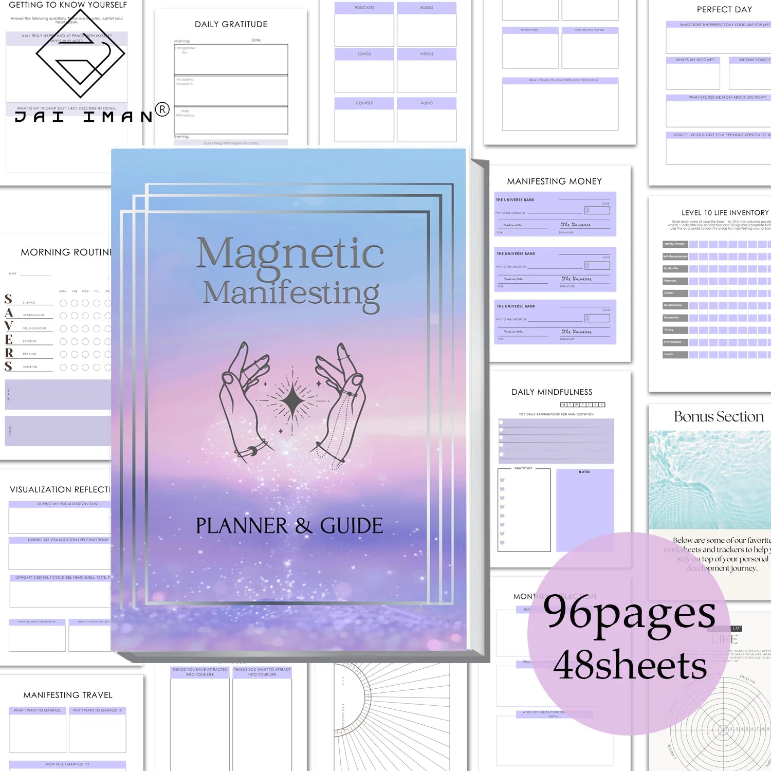 96 pages Journal Perfect for Affirmation Guides