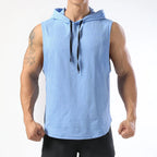 Mens Quick Dry Hooded Sleeveless Shirt