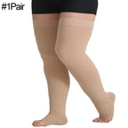 Thigh High 20-32 mmHg Compression Toeless Socks