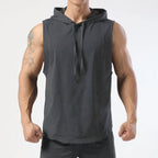 Mens Quick Dry Hooded Sleeveless Shirt