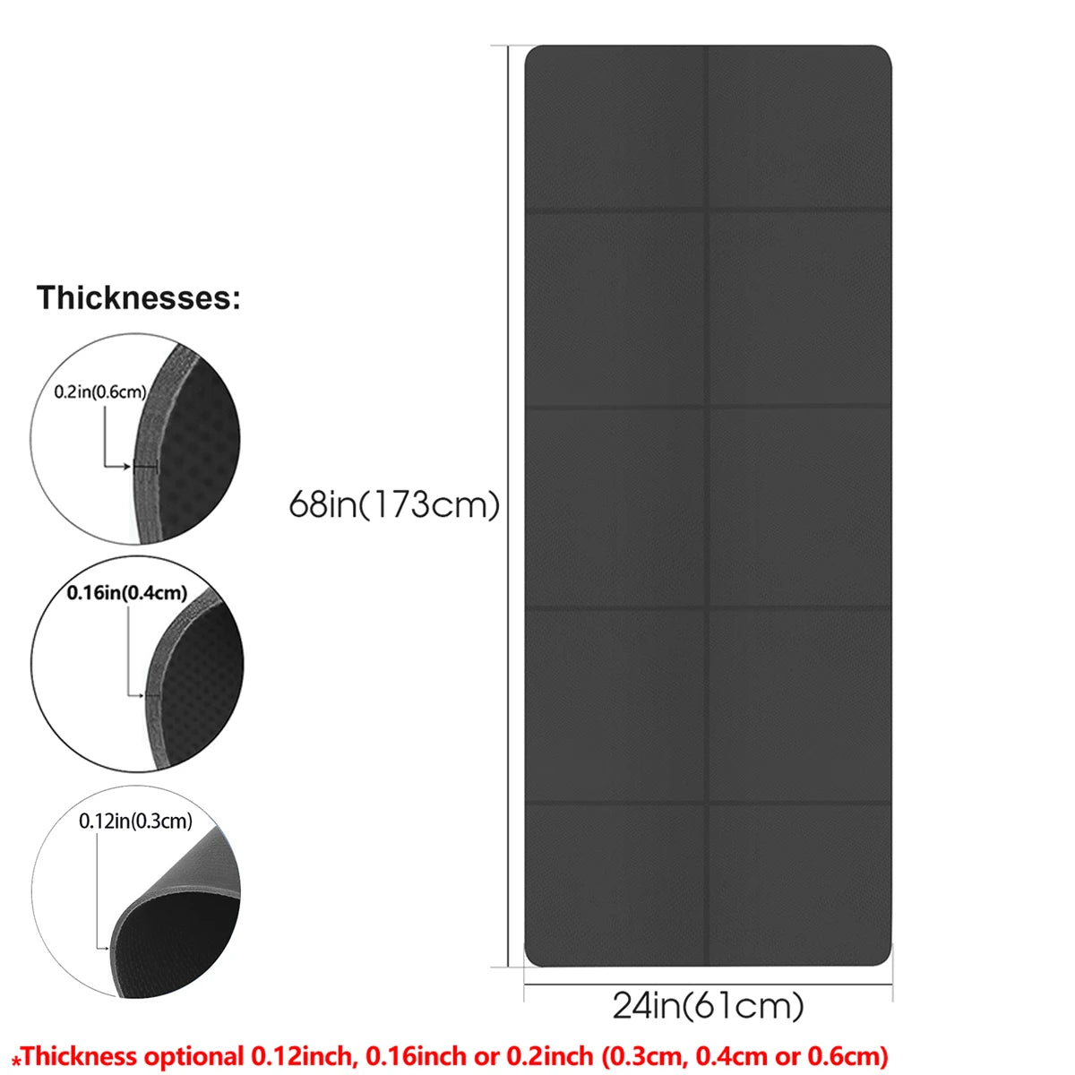 Foldable Yoga Exercise Mat 3mm/4mm/6mm Thicknesses