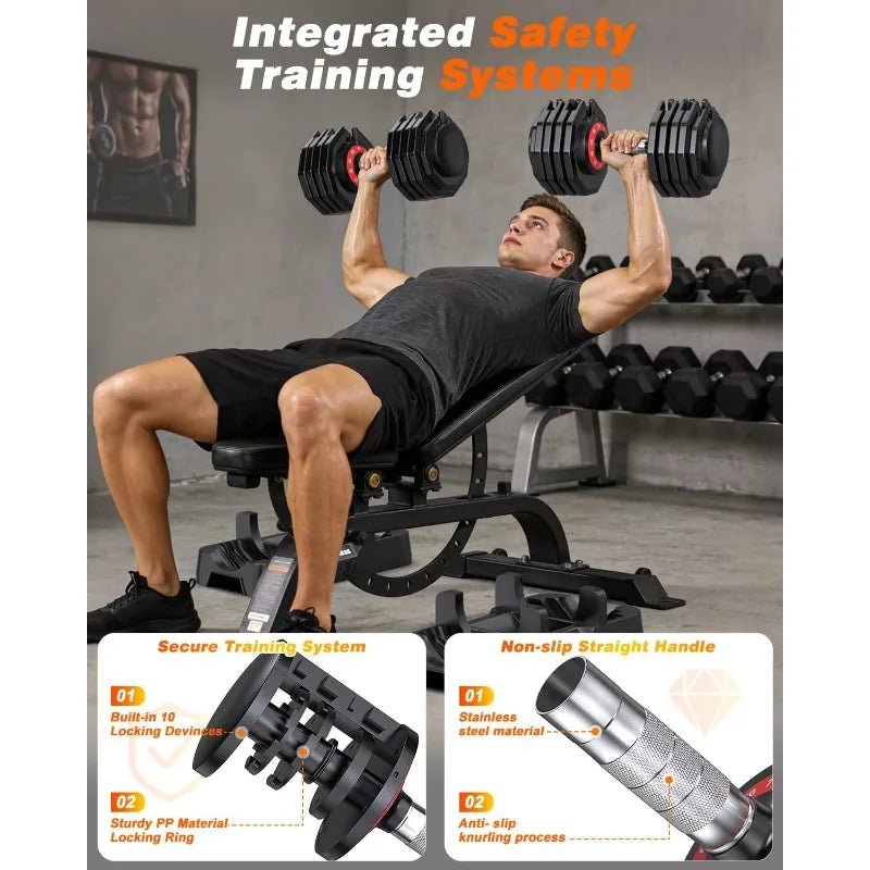 Rendpas Adjustable Dumbbells Set Of 2 Quick-Lock