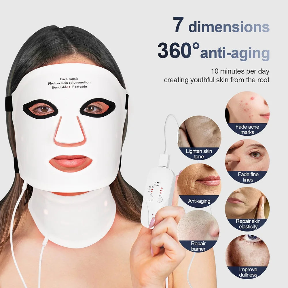 LED Face Mask With Neck 7 Colors