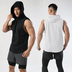 Mens Quick Dry Hooded Sleeveless Shirt