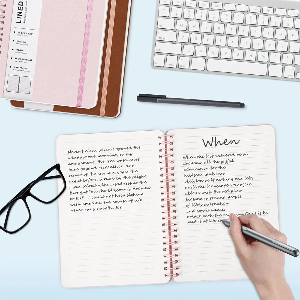 Pink Lined Spiral Notebook, 160 Pages
