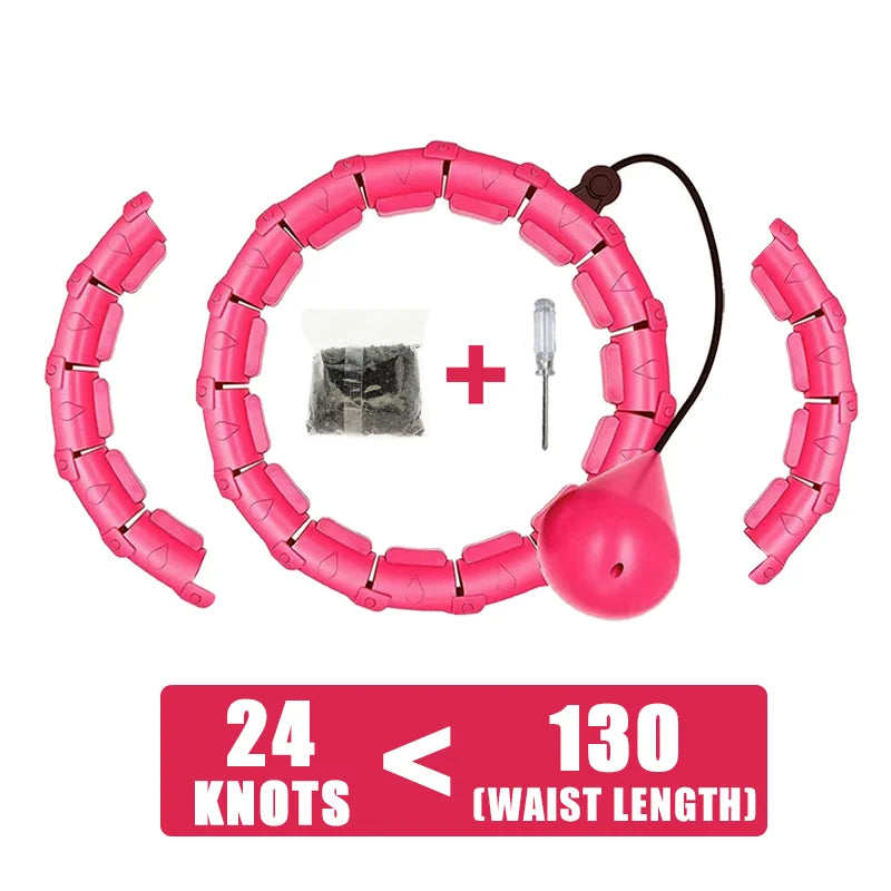 Weighted Fitness Hoop Adjustable With Detachable Knots
