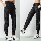 Fabric Drawstring Running Sport Joggers Women