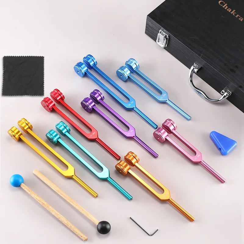 Colorful Chakras Tuning Fork Sets Diapason Healing