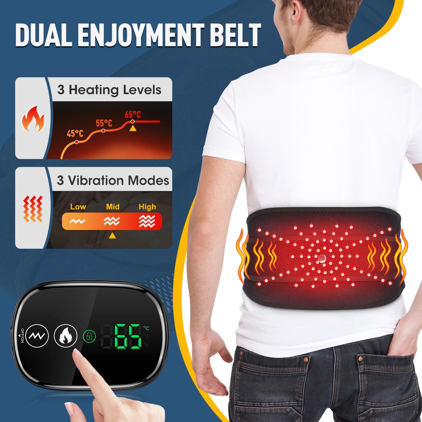 Cordless Heated Waist Massager With Vibration