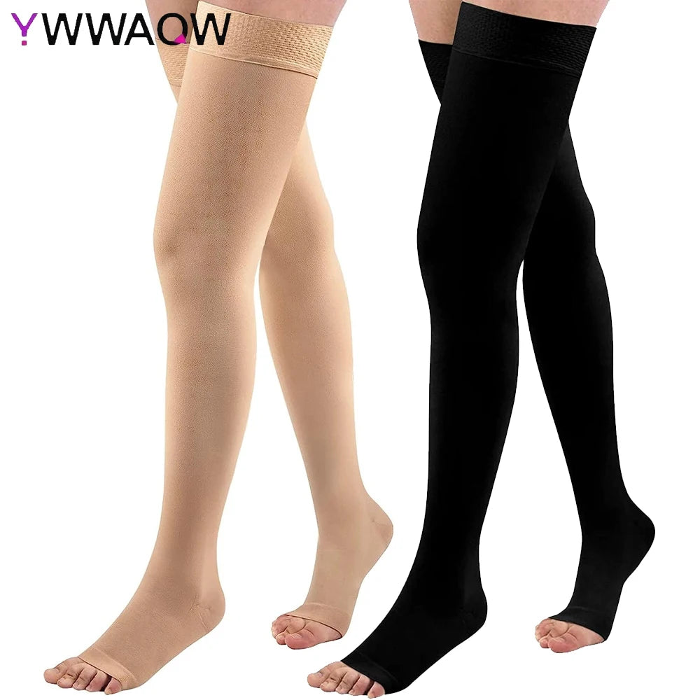 Thigh High 20-32 mmHg Compression Toeless Socks