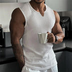 Men V-neck Sleeveless Tank