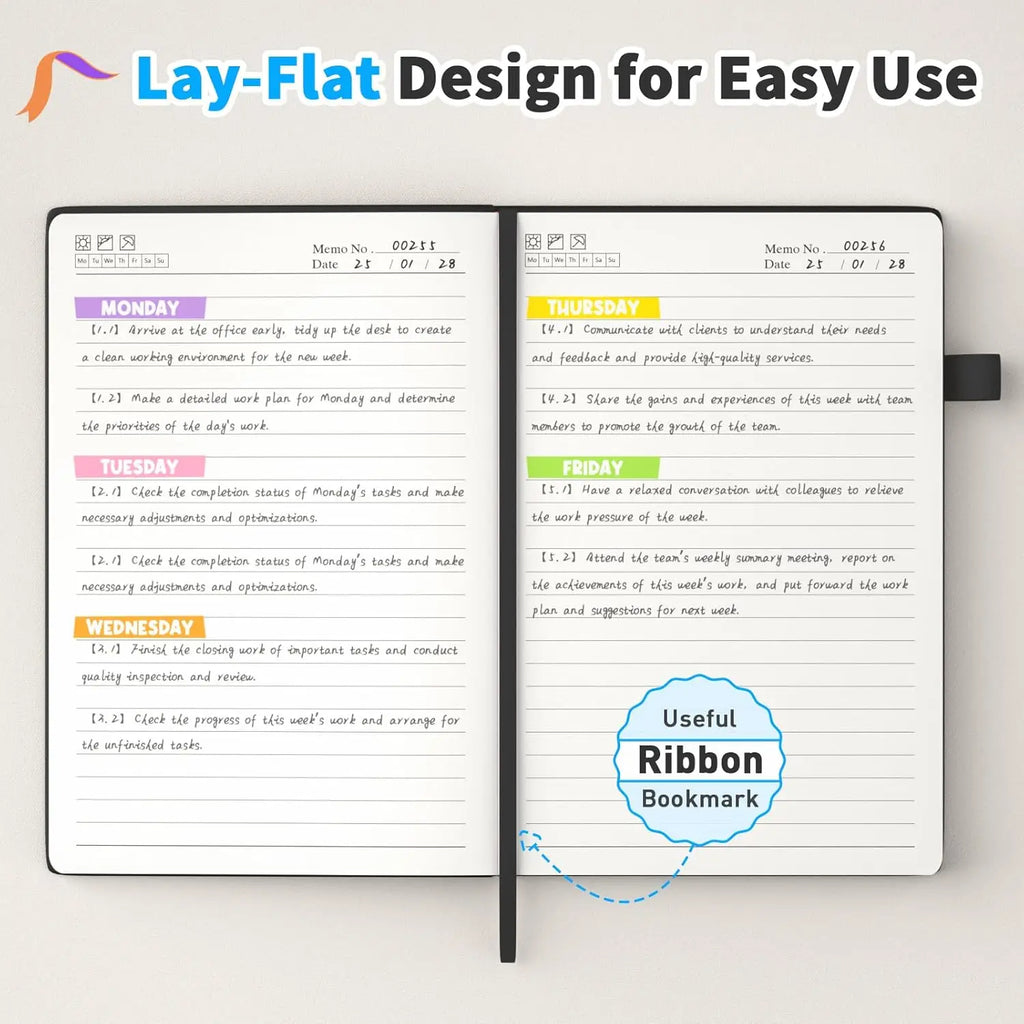 4-Pack A5 Lined Journal Notebook, 180 Pages