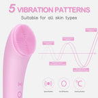 Rechargeable Silicone Face Scrubber With Heat Massage