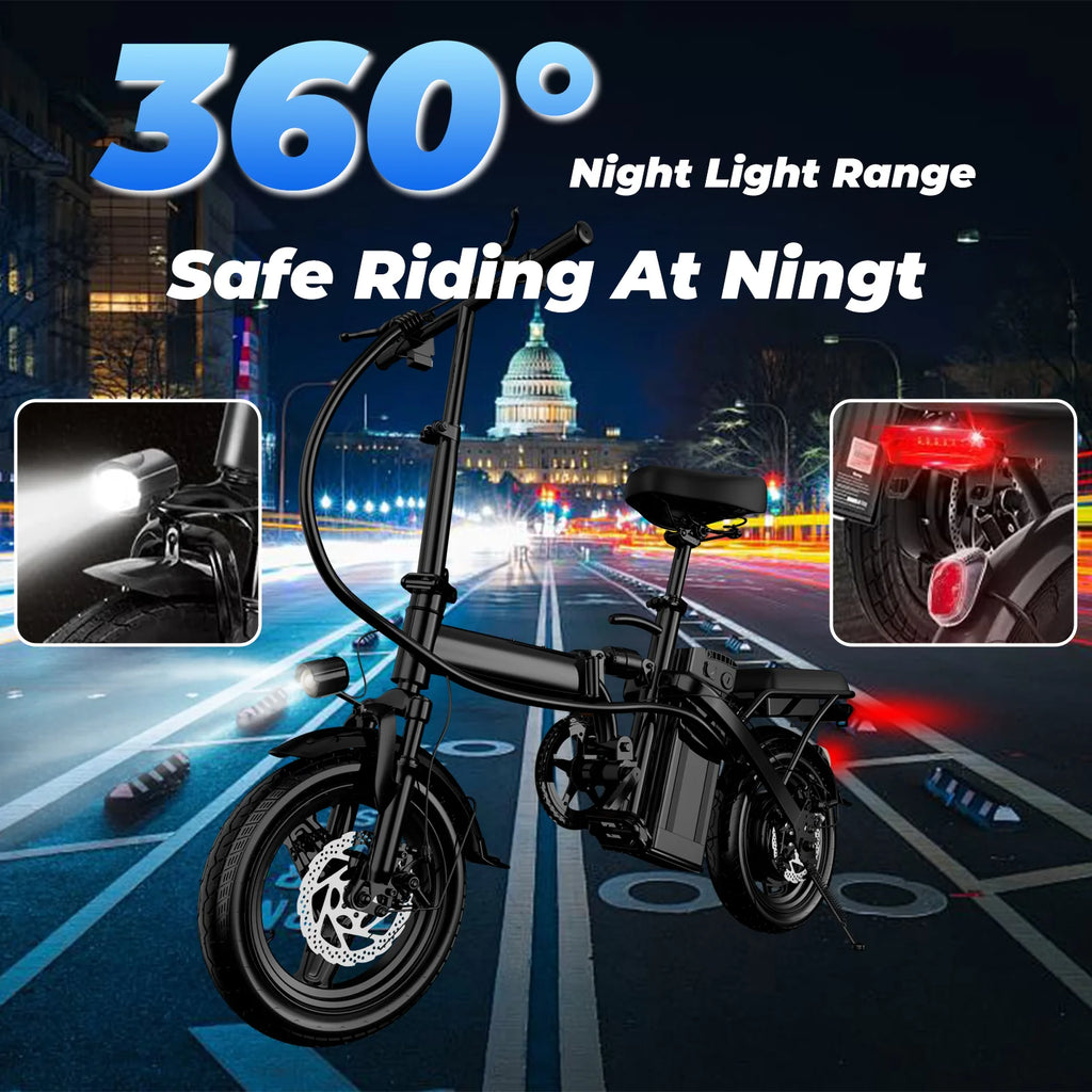 LELEKUAI 500W Adult, 14 Inch Electric Bike,