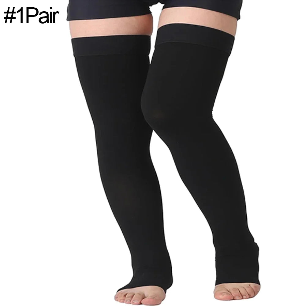 Thigh High 20-32 mmHg Compression Toeless Socks