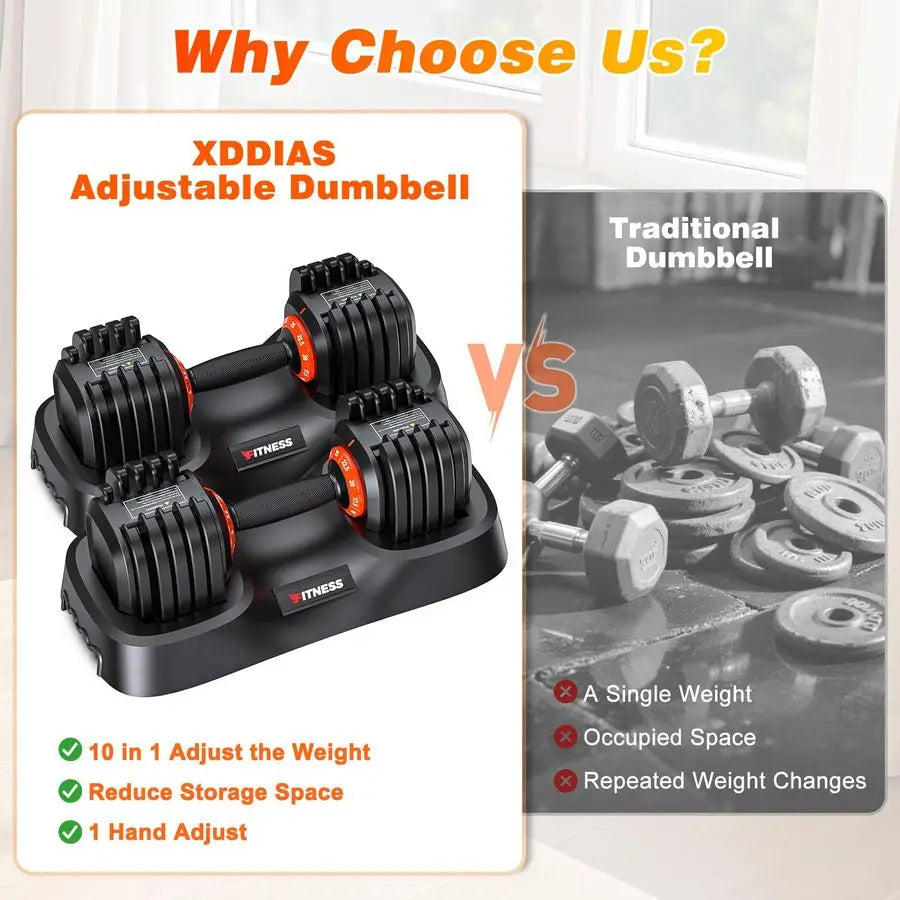 Adjustable Dumbbell Set Of 2