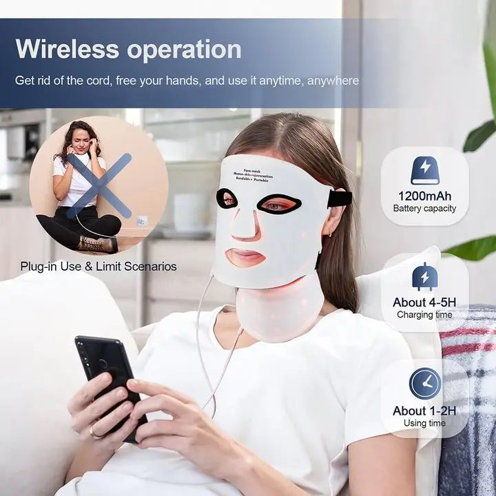 LED Face Mask With Neck 7 Colors