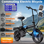 LELEKUAI 500W Adult, 14 Inch Electric Bike,