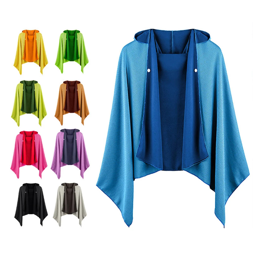 Cooling Hooded Poncho Super Absorbent