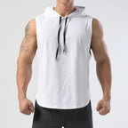 Mens Quick Dry Hooded Sleeveless Shirt