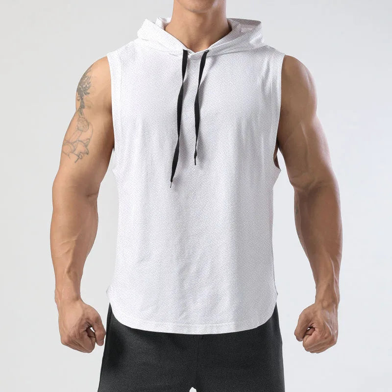 Mens Quick Dry Hooded Sleeveless Shirt